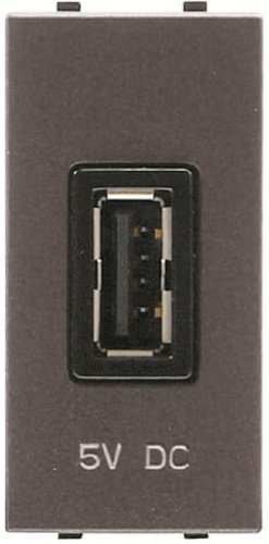 Розетка USB тип A без рамки ABB Niessen Zenit 1-м. 1 мод. 2000 мА N2185.2 AN антрацит картинка